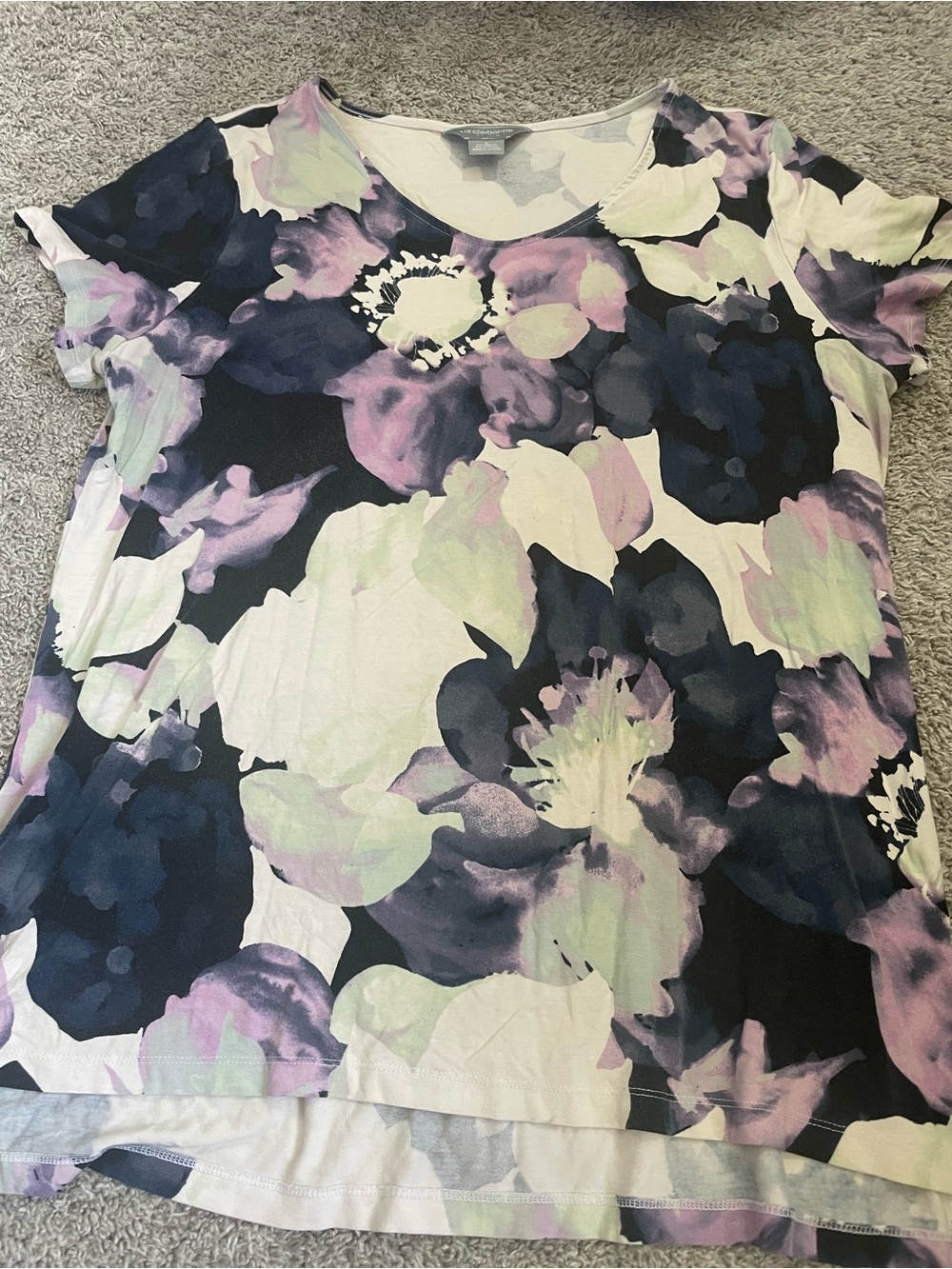 Liz Claiborne Floral Scoop Neck Top